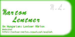 marton lentner business card