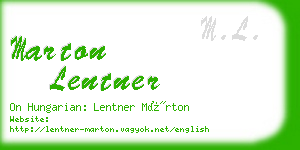 marton lentner business card